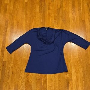 Blue Cowl Neck Top Size Medium